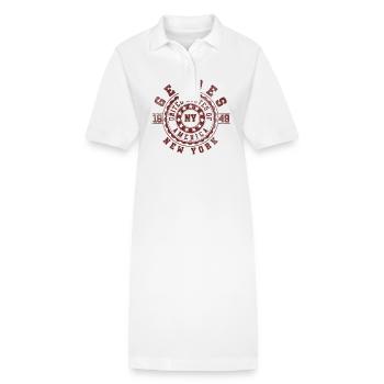 Geddes NY | New York Travel & Souvenir Gift - Stanley/Stella PAIGER Organic Women’s Polo Dress - white - Front