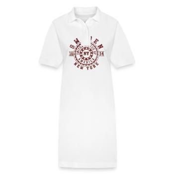 Sweden NY | New York Reise & Souvinier Geschenk - Stanley/Stella Frauen Bio-Polokleid PAIGER - Weiß - Vorne