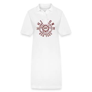 Wilton NY | New York Travel & Souvenir Gift - Stanley/Stella PAIGER Organic Women’s Polo Dress - white - Front