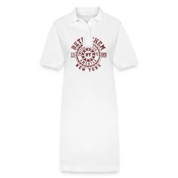 Bethlehem NY | New York Travel & Souvenir Gift - Stanley/Stella PAIGER Organic Women’s Polo Dress - white - Front