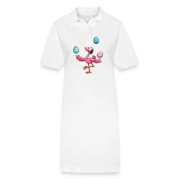 Flamingo Jongleur mit Ostereiern Fest - Stanley/Stella Frauen Bio-Polokleid PAIGER - Weiß - Vorne