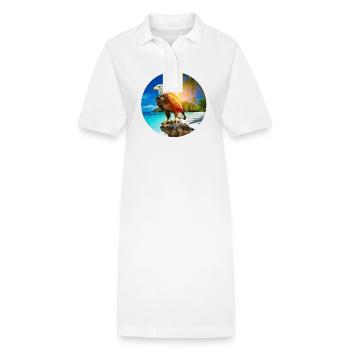 Adler am Eagle Beach Aruba Sommerurlaub - Stanley/Stella Frauen Bio-Polokleid PAIGER - Weiß - Vorne