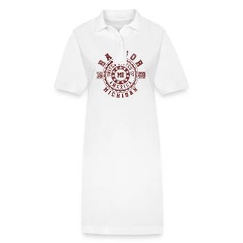 Bangor MI | Michigan Travel & Souvenir Gift - Stanley/Stella PAIGER Organic Women’s Polo Dress - white - Front