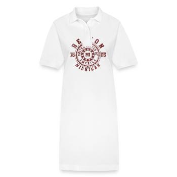 Benton MI | Michigan Travel & Souvenir Gift - Stanley/Stella PAIGER Organic Women’s Polo Dress - white - Front