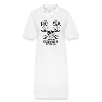Totenkopf Biker Spruch West Coast Chopper - Stanley/Stella Frauen Bio-Polokleid PAIGER - Weiß - Vorne