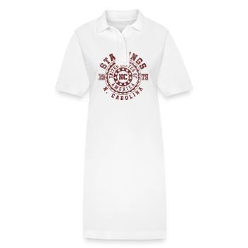 Stallings NC | North Carolina Travel Gift - Stanley/Stella PAIGER Organic Women’s Polo Dress - white - Front