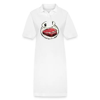 Steak juteux - cru et délicieux - Robe polo bio PAIGER Stanley/Stella Femme - blanc - Devant