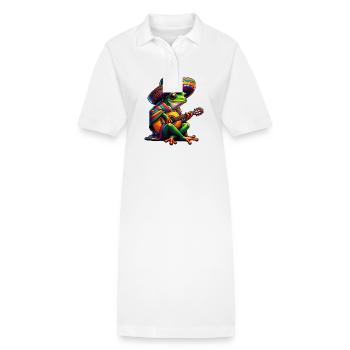 Cinco de Mayo Frog Guitare Mariachi - Robe polo bio PAIGER Stanley/Stella Femme - blanc - Devant