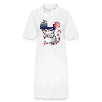 VR-Gaming Ratte und Maus - Stanley/Stella Frauen Bio-Polokleid PAIGER - Weiß - Vorne