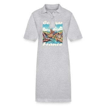 Colmar Old Town, Colonial-Style Port and Canal - Stanley/Stella PAIGER Organic Women’s Polo Dress - black - Front