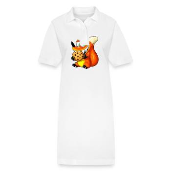 Renard roux mignon avec biscuit - Robe polo bio PAIGER Stanley/Stella Femme - blanc - Devant
