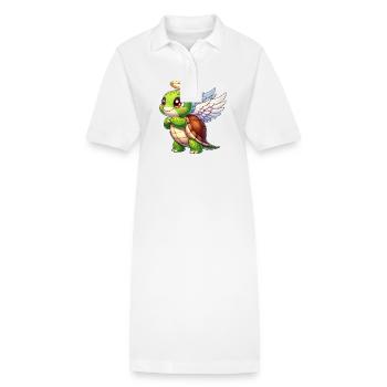 Schildkröte als Engel mit Heiligenschein - Stanley/Stella Frauen Bio-Polokleid PAIGER - Weiß - Vorne