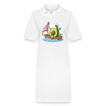 Coole Segeljolle Avocado Sommermotiv - Stanley/Stella Frauen Bio-Polokleid PAIGER - Weiß - Vorne