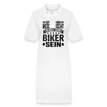 Biker Motorrad Motorradfahrer Zweirad Biker Spruch - Stanley/Stella Frauen Bio-Polokleid PAIGER - Weiß - Vorne