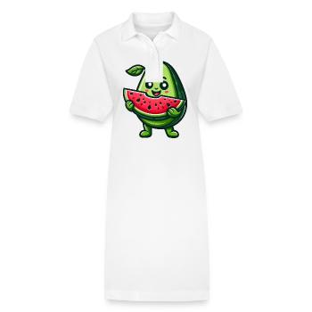 Avocado Melone Südfrucht Fruchtig Sommer - Stanley/Stella Frauen Bio-Polokleid PAIGER - Weiß - Vorne