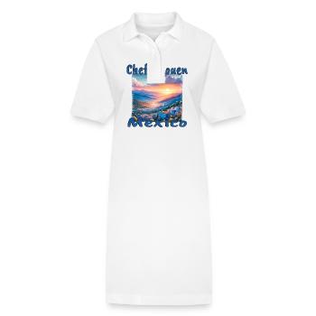 Chefchaouen Mexiko Sonnenuntergang Berge - Stanley/Stella Frauen Bio-Polokleid PAIGER - Weiß - Vorne