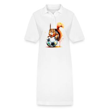 Écureuil Football Coloré Allemagne Design Print - Robe polo bio PAIGER Stanley/Stella Femme - blanc - Devant