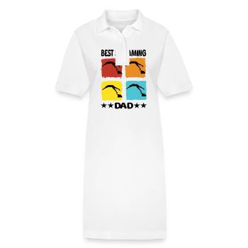Meilleur père nageur - Robe polo bio PAIGER Stanley/Stella Femme - blanc - Devant
