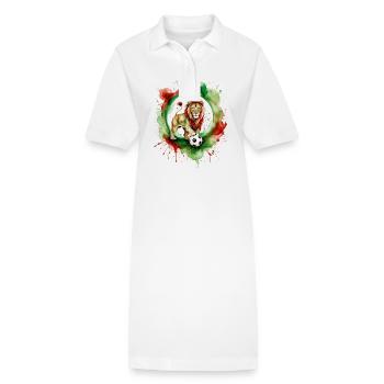 Lion Football Coloré Italie Animal Design Imprimer - Robe polo bio PAIGER Stanley/Stella Femme - blanc - Devant