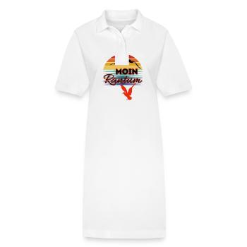 Moin Rantum avec mouette dans le style rétro Sylt-Rantum - Robe polo bio PAIGER Stanley/Stella Femme - blanc - Devant