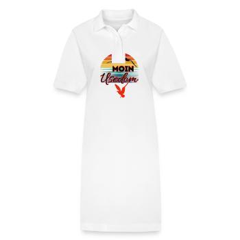 Moin Usedom mit Möwe im Retro Style-Insel Usedom - Stanley/Stella Frauen Bio-Polokleid PAIGER - Weiß - Vorne