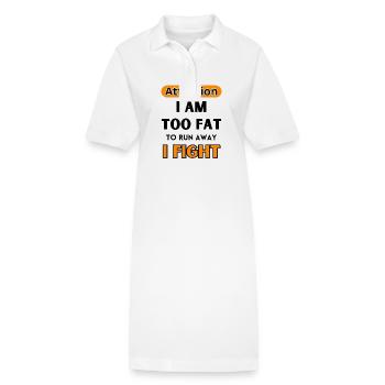 Careful, I'm too fat to run away, I'm fighting - Stanley/Stella PAIGER Organic Women’s Polo Dress - white - Front