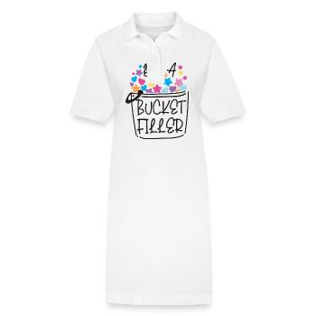School Counselor Be A Bucket - Stanley/Stella PAIGER Organic Women’s Polo Dress - white - Front