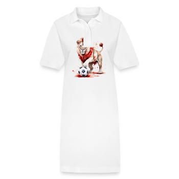 Lion Football Coloré Suisse Animal Design Imprimer - Robe polo bio PAIGER Stanley/Stella Femme - blanc - Devant