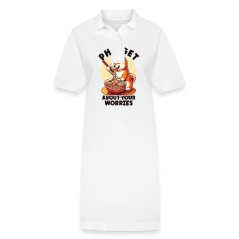 Funny Pho Shiba Inu - Stanley/Stella PAIGER Organic Women’s Polo Dress - white - Front