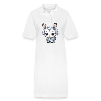 Licorne Hiver Bande dessinée Mignon - Robe polo bio PAIGER Stanley/Stella Femme - blanc - Devant
