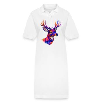 Cerf, le roi de la forêt - Robe polo bio PAIGER Stanley/Stella Femme - blanc - Devant