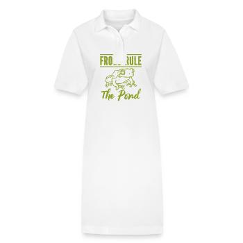 Frog - Amphibian Animal - Stanley/Stella PAIGER Organic Women’s Polo Dress - white - Front