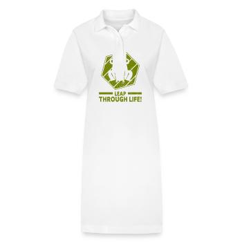 Frosch - Amphibie Tier - Stanley/Stella Frauen Bio-Polokleid PAIGER - Weiß - Vorne