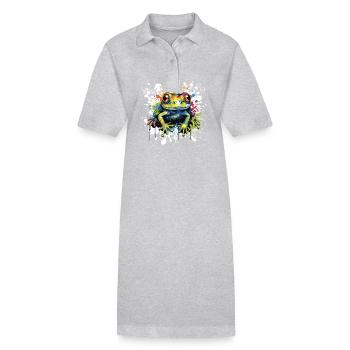 Frog Pop Art - Stanley/Stella PAIGER Organic Women’s Polo Dress - black - Front