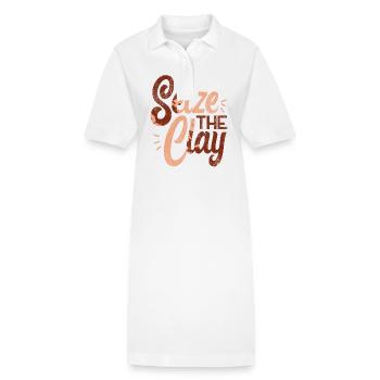 Poterie Céramique Artiste Pun Seize - Robe polo bio PAIGER Stanley/Stella Femme - blanc - Devant