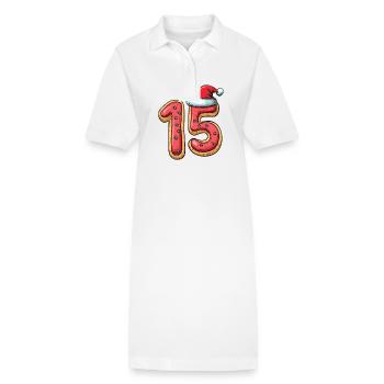 15 Zahl Weihnachten Keks - Stanley/Stella Frauen Bio-Polokleid PAIGER - Weiß - Vorne