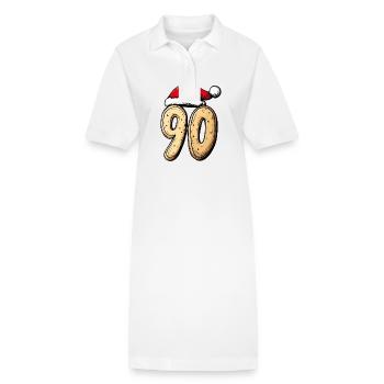 Biscuit de Noël à 90 chiffres - Robe polo bio PAIGER Stanley/Stella Femme - blanc - Devant