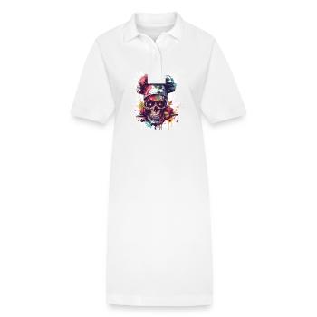 Chef Skull - Stanley/Stella PAIGER Organic Women’s Polo Dress - white - Front