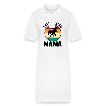 Mutter Superheldin Mama - Stanley/Stella Frauen Bio-Polokleid PAIGER - Weiß - Vorne