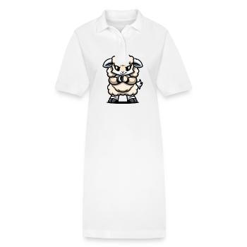 Bande dessinée de mouton - Robe polo bio PAIGER Stanley/Stella Femme - blanc - Devant