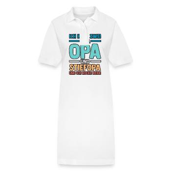 Ich Habe Zwei Titel Opa Und Stiefopa - Stanley/Stella Frauen Bio-Polokleid PAIGER - Weiß - Vorne