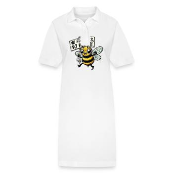 Abeille de protestation Pas de fleurs pas de travail Design - Robe polo bio PAIGER Stanley/Stella Femme - blanc - Devant