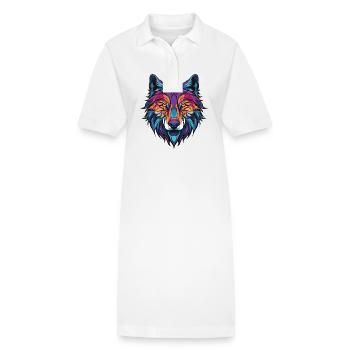 Portrait de loup - Robe polo bio PAIGER Stanley/Stella Femme - blanc - Devant