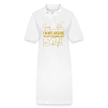 Saxophoniste Saxophoniste Je ne suis pas - Robe polo bio PAIGER Stanley/Stella Femme - blanc - Devant