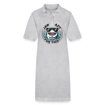 La mâchoire est prête pour ça ? Jeu de mots amusant sur l’amateur de requins - Robe polo bio PAIGER Stanley/Stella Femme - noir - Devant