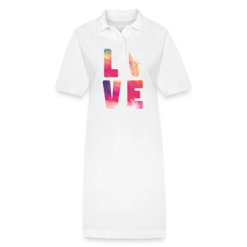 Saxophone Watercolor Love - Stanley/Stella Frauen Bio-Polokleid PAIGER - Weiß - Vorne