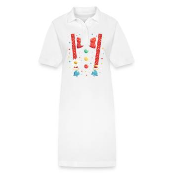 Costume de Clown - Carnaval Femmes Hommes - Robe polo bio PAIGER Stanley/Stella Femme - blanc - Devant
