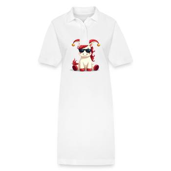 Karneval Karneval Einhorn Fasching Karneval Kostüm - Stanley/Stella Frauen Bio-Polokleid PAIGER - Weiß - Vorne
