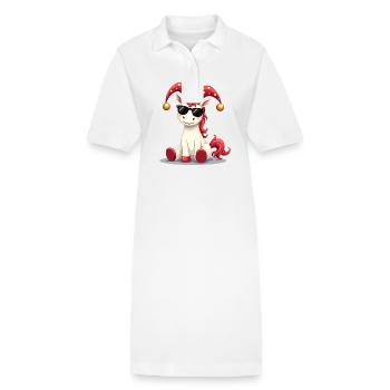 Karneval Karneval Einhorn Fasching Karneval Kostüm - Stanley/Stella Frauen Bio-Polokleid PAIGER - Weiß - Vorne