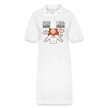 Cheveux roux Rousse Irlandaise Rousse - Robe polo bio PAIGER Stanley/Stella Femme - blanc - Devant